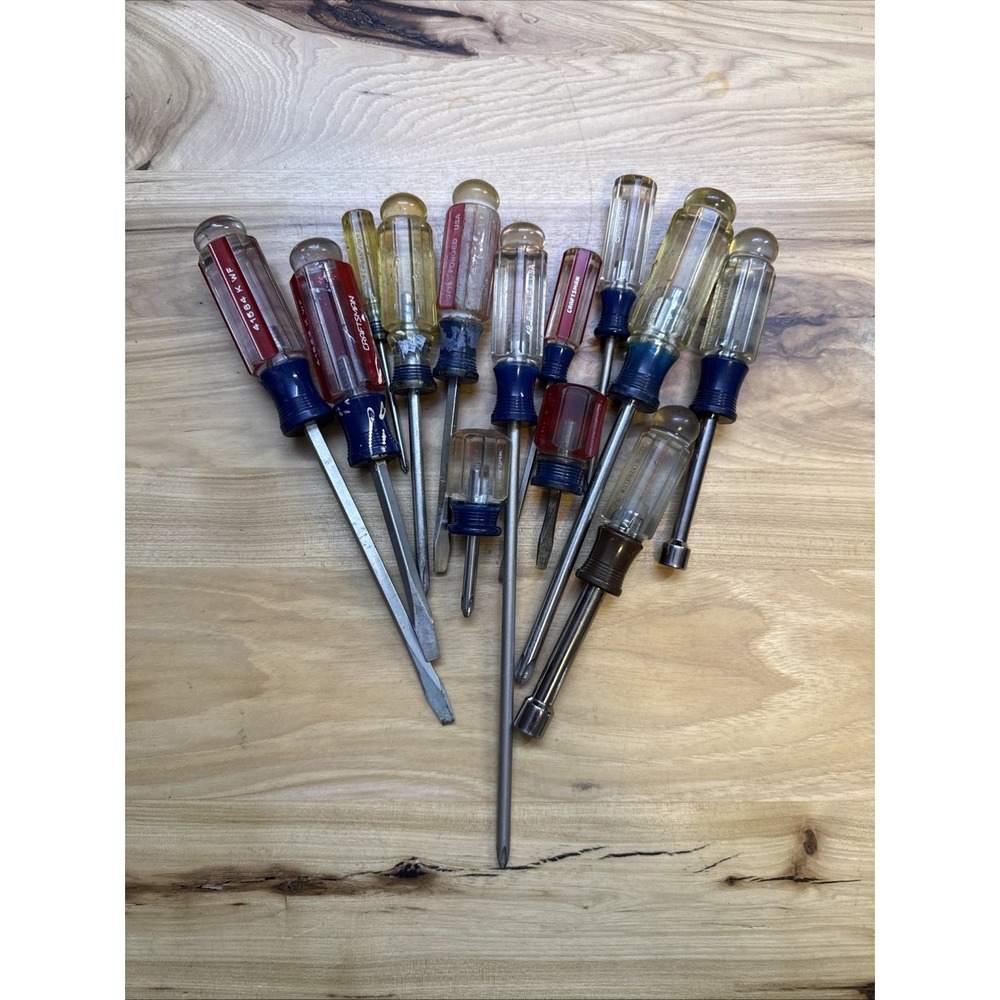 Lot of 13 Craftsman USA Screwdriver Flathead, Phillips,  & Flat Nut Drivers